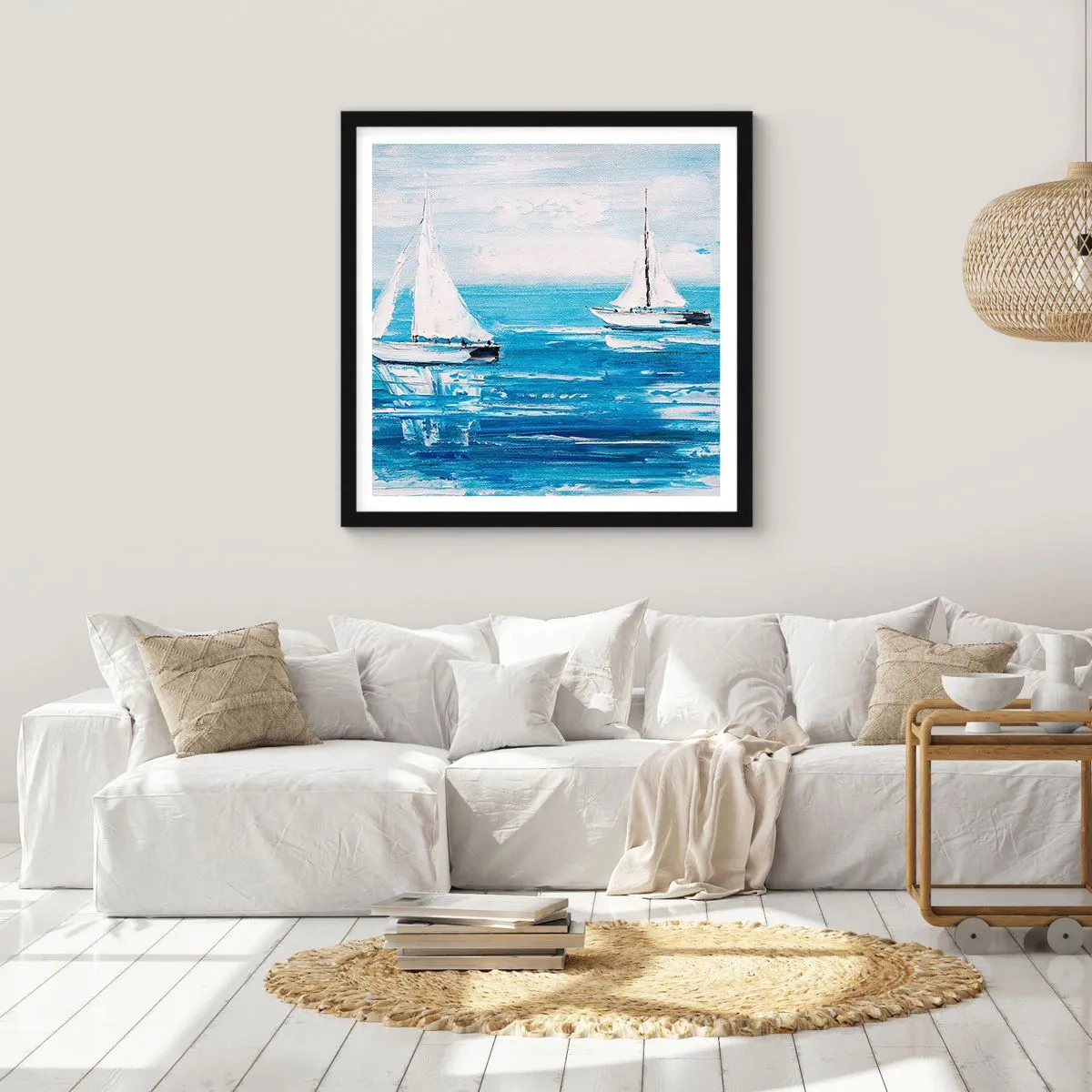 Poster in een zwarte lijst - Met een vriend aan mijn zijde - 40x40 cm