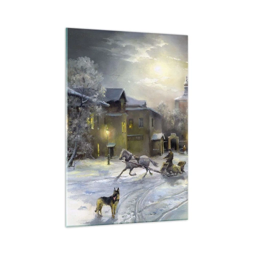 Schilderen op glas - De magie van de Russische winter - 70x100 cm