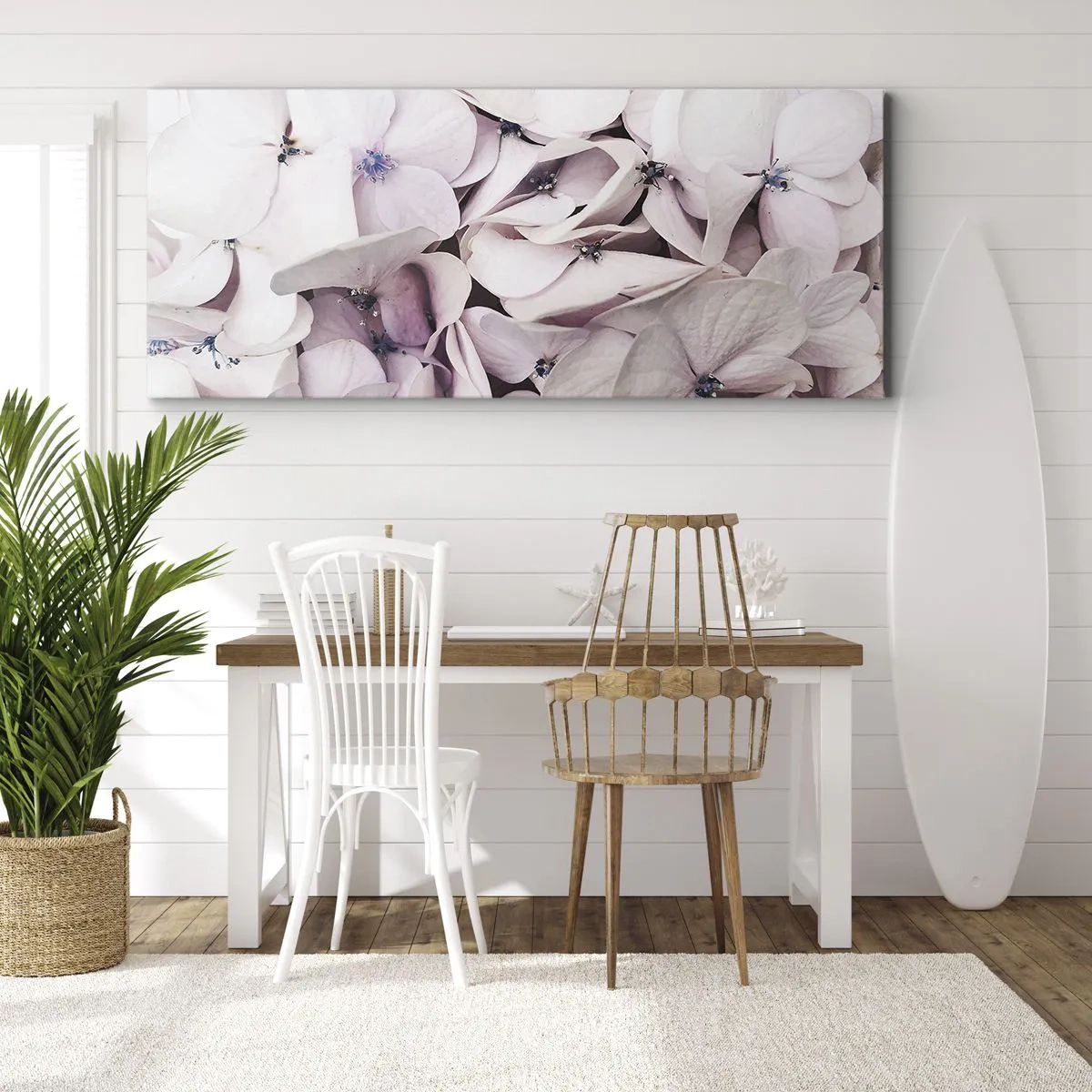 Schilderen op canvas - In een vloed van bloemen - 160x50 cm
