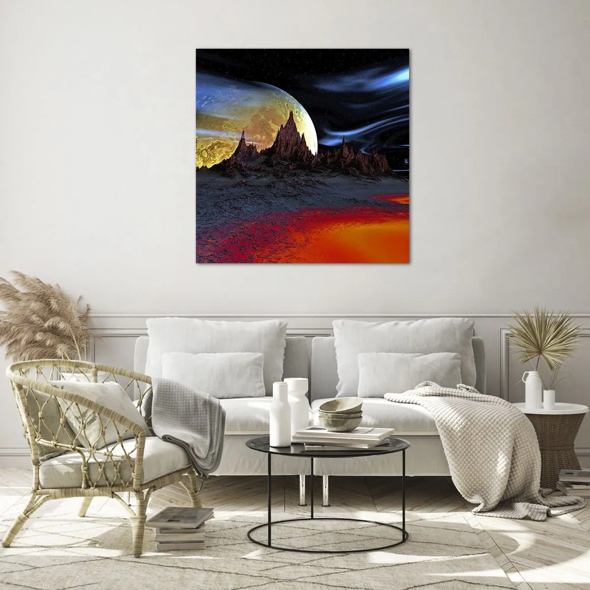 Schilderen op glas - Onbekende wereld - 30x30 cm