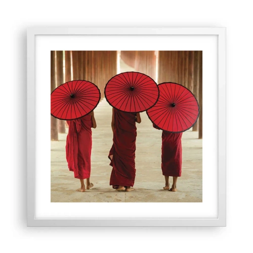 Poster in een witte lijst - Op weg naar het Zuivere Land - 40x40 cm