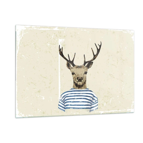 Schilderen op glas - Omdat ik van gestreepte t-shirts hou! - 120x80 cm