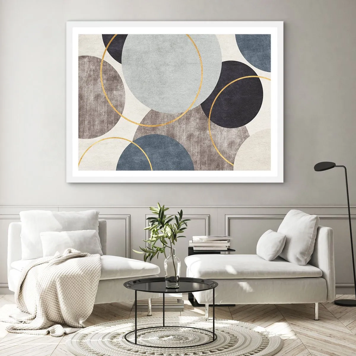 Poster in een witte lijst - Wiel voor wiel - 100x70 cm