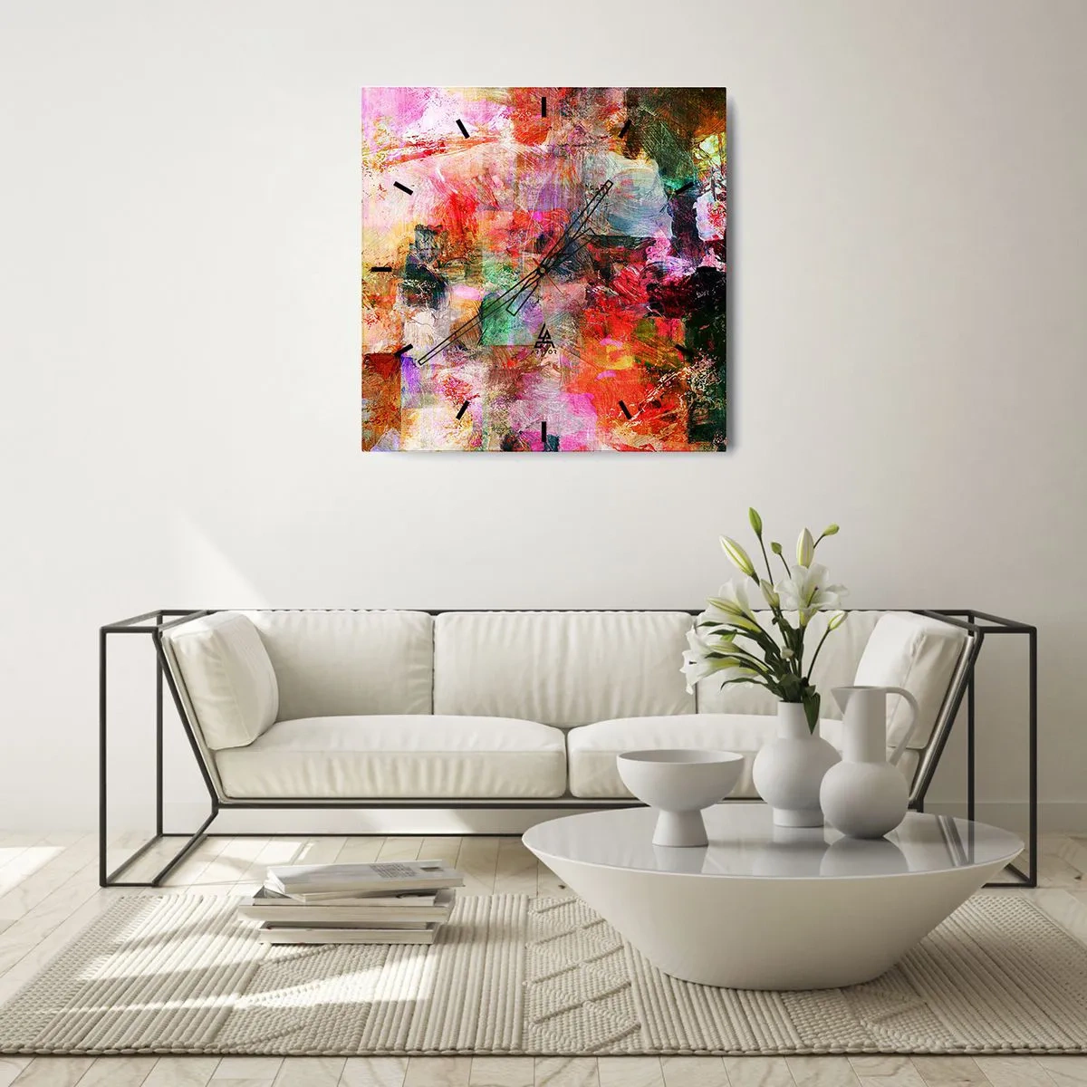 Wandklok - Klok - Een reis door de rozen - 30x30 cm