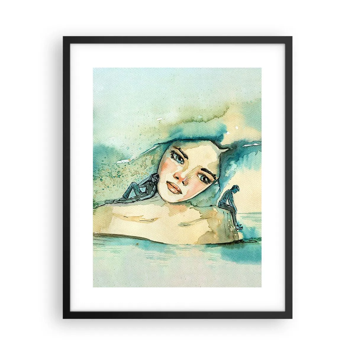 Poster in een zwarte lijst - Ben ik blauw? - 40x50 cm