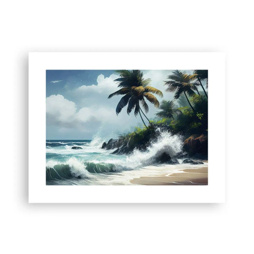 Poster - Op een tropische kust - 40x30 cm