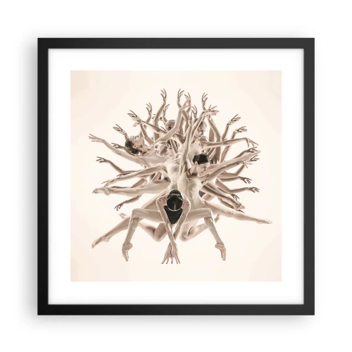 Poster in een zwarte lijst - Bloeiend in dans - 40x40 cm