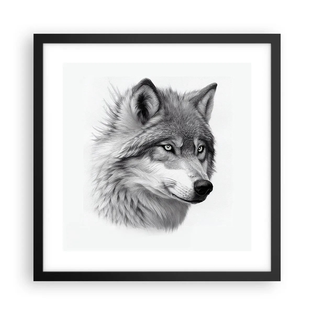 Poster in een zwarte lijst - Alfa – zonder twijfel - 40x40 cm