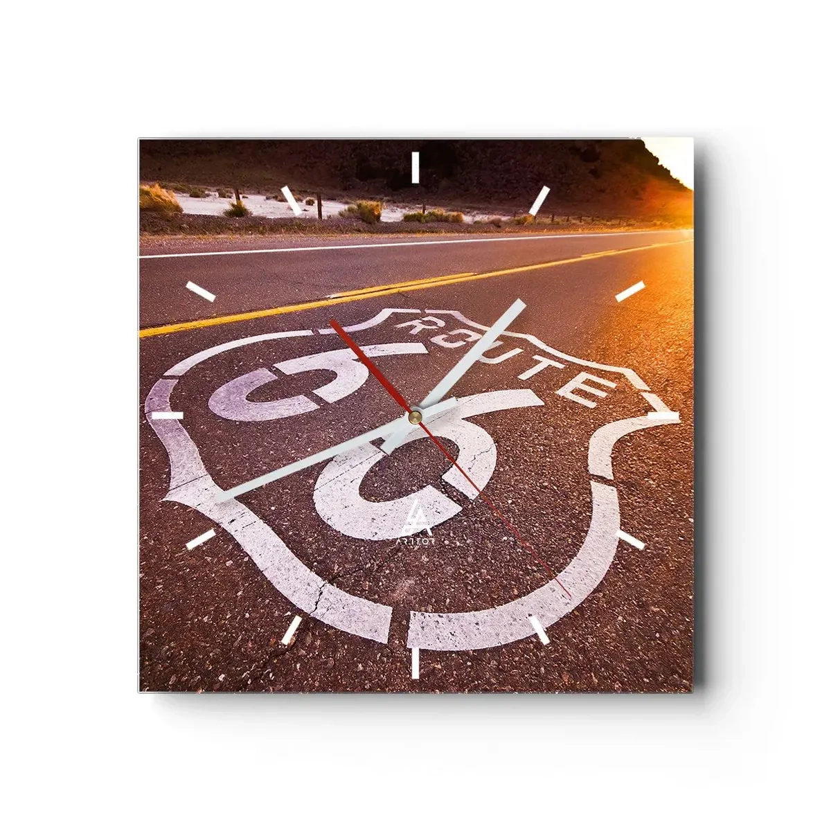 Wandklok - Klok - De beroemde weg 66 - 40x40 cm