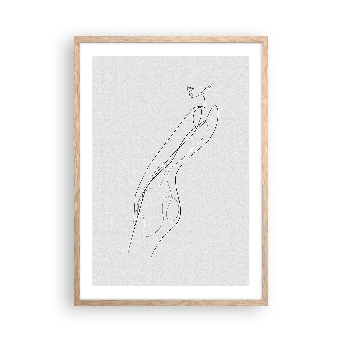 Een poster in een licht eiken lijst - Gewoon een belofte - 50x70 cm