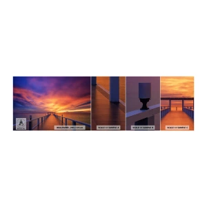 Fotobehang Monster Zelfklevend Deluxe Sticker - Zonder einde - Landschap, Pier, Zonsondergang - 100x30 cm