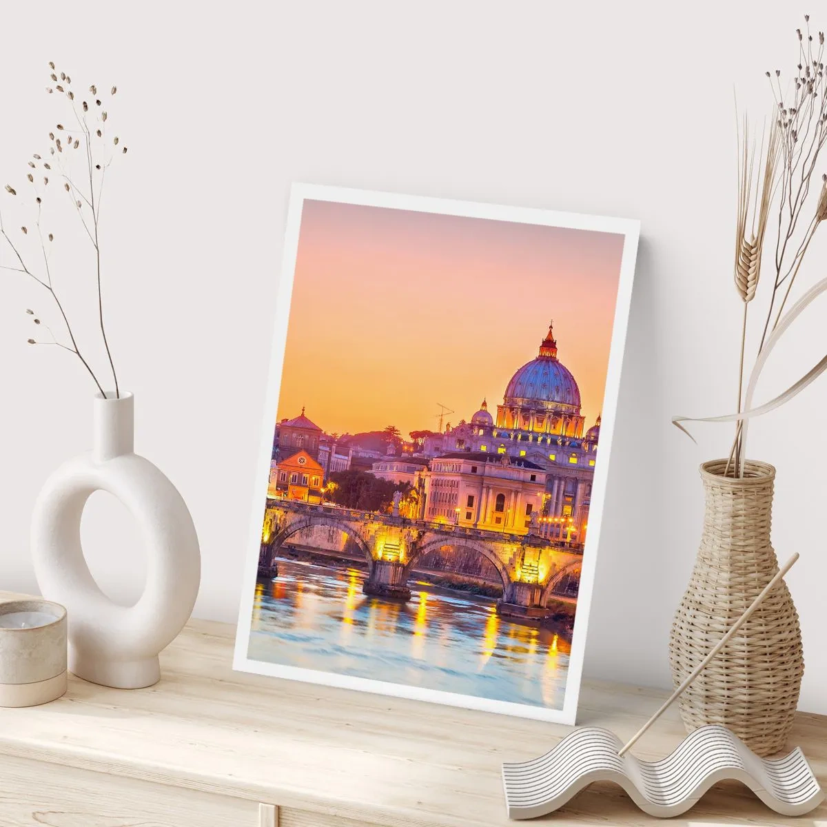 Poster - Zonsondergang boven de Eeuwige Stad - 70x100 cm