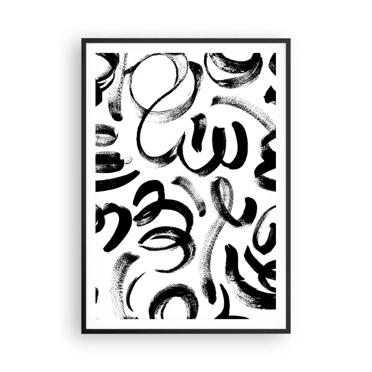 Poster in een zwarte lijst - Zwart op wit - 70x100 cm