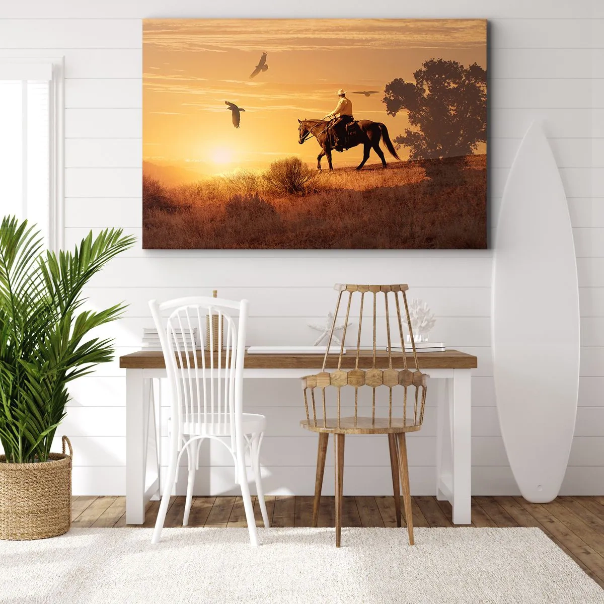 Schilderen op canvas - Alleen over de prairie - 100x70 cm