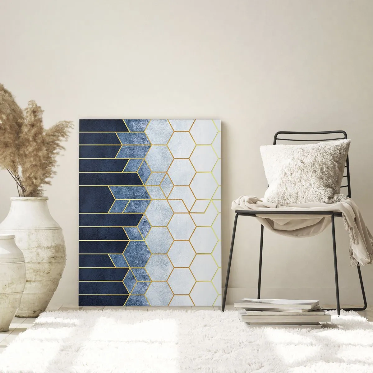 Schilderen op glas - Compositie in een gesyncopeerd ritme - 70x100 cm