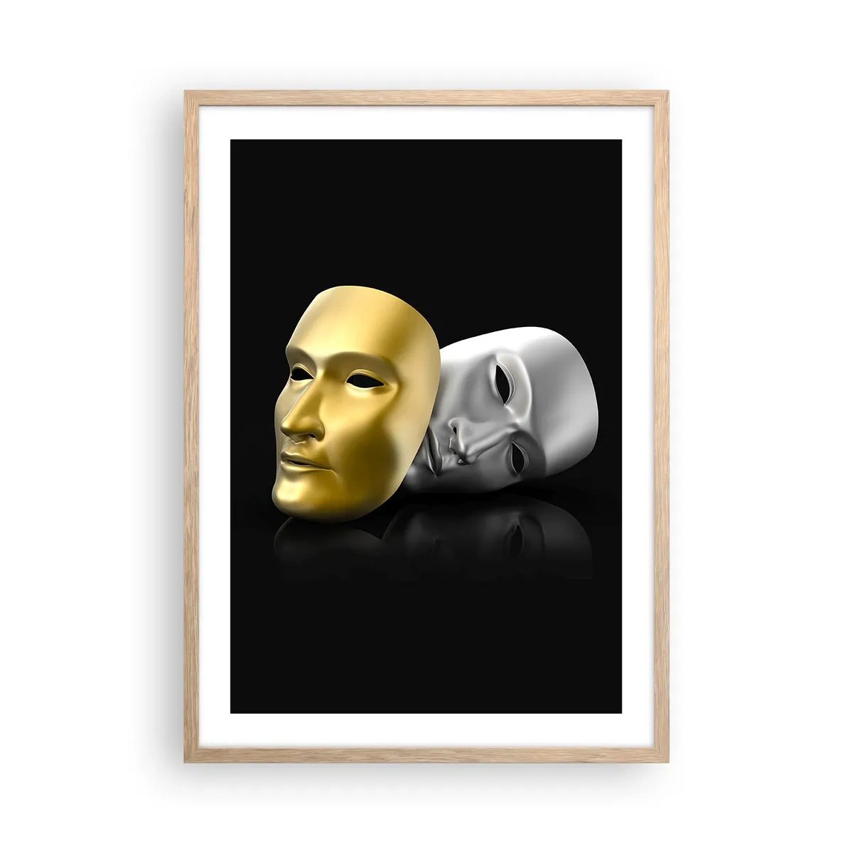 Een poster in een licht eiken lijst - Het leven is theater - 50x70 cm