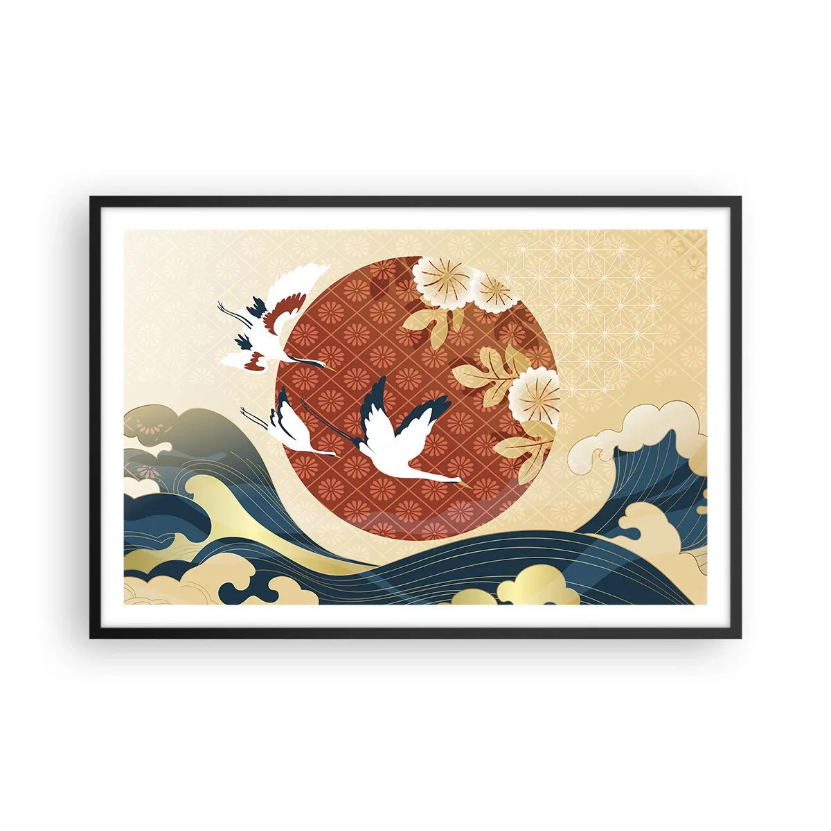 Poster in een zwarte lijst - Japans sprookje - 91x61 cm