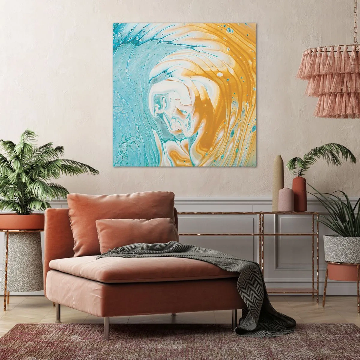 Schilderen op canvas - Pastel werveling - 70x70 cm