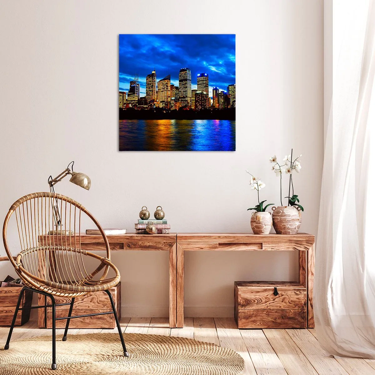 Schilderen op canvas - Een nacht van licht en kleuren - 40x40 cm