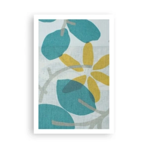 Poster - Tussen de azuurblauwe bladeren - 61x91 cm