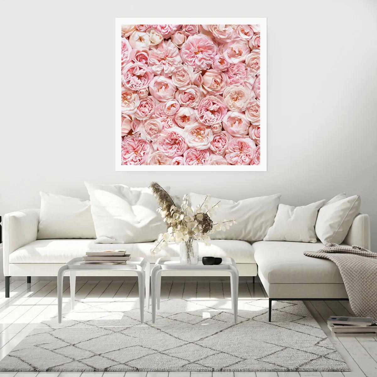 Poster - Een bed van rozen - 40x40 cm