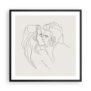 Poster in een zwarte lijst - Verstrikt in gevoel - 60x60 cm