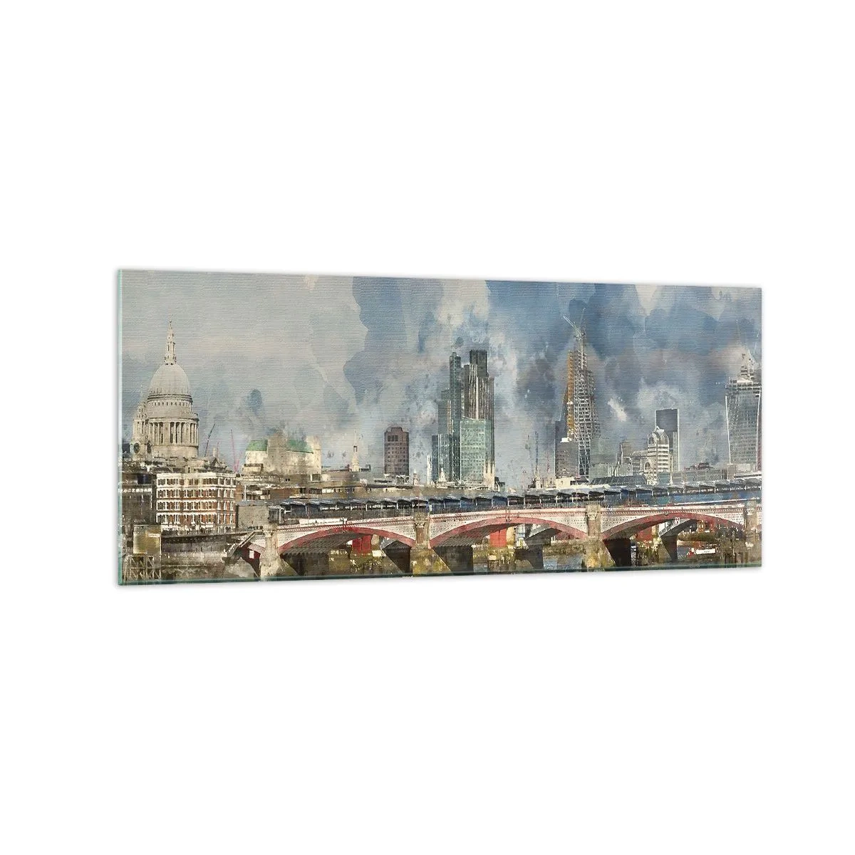 Schilderen op glas - Londen in al zijn glorie - 120x50 cm