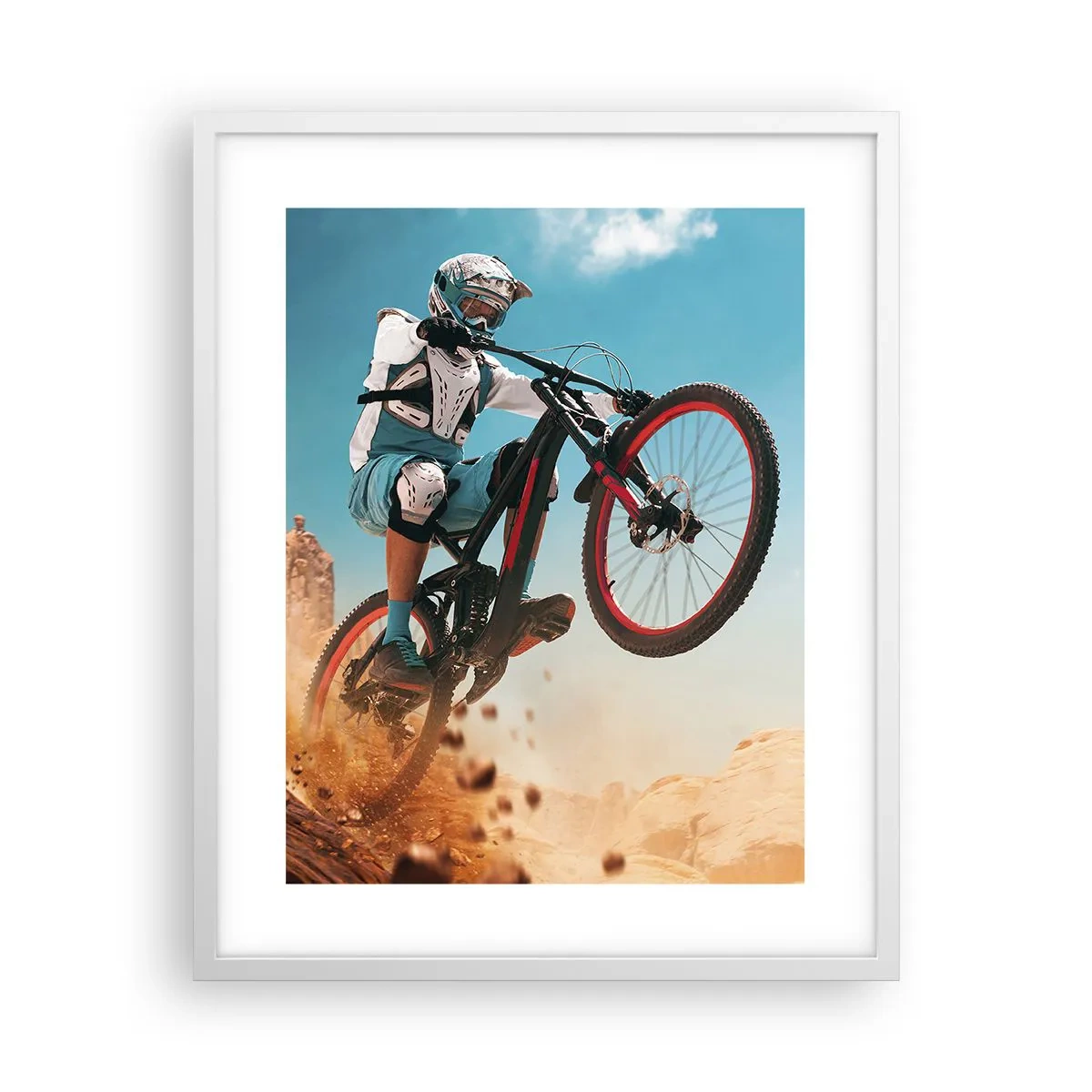 Poster in een witte lijst - Fiets waanzin demon - 40x50 cm