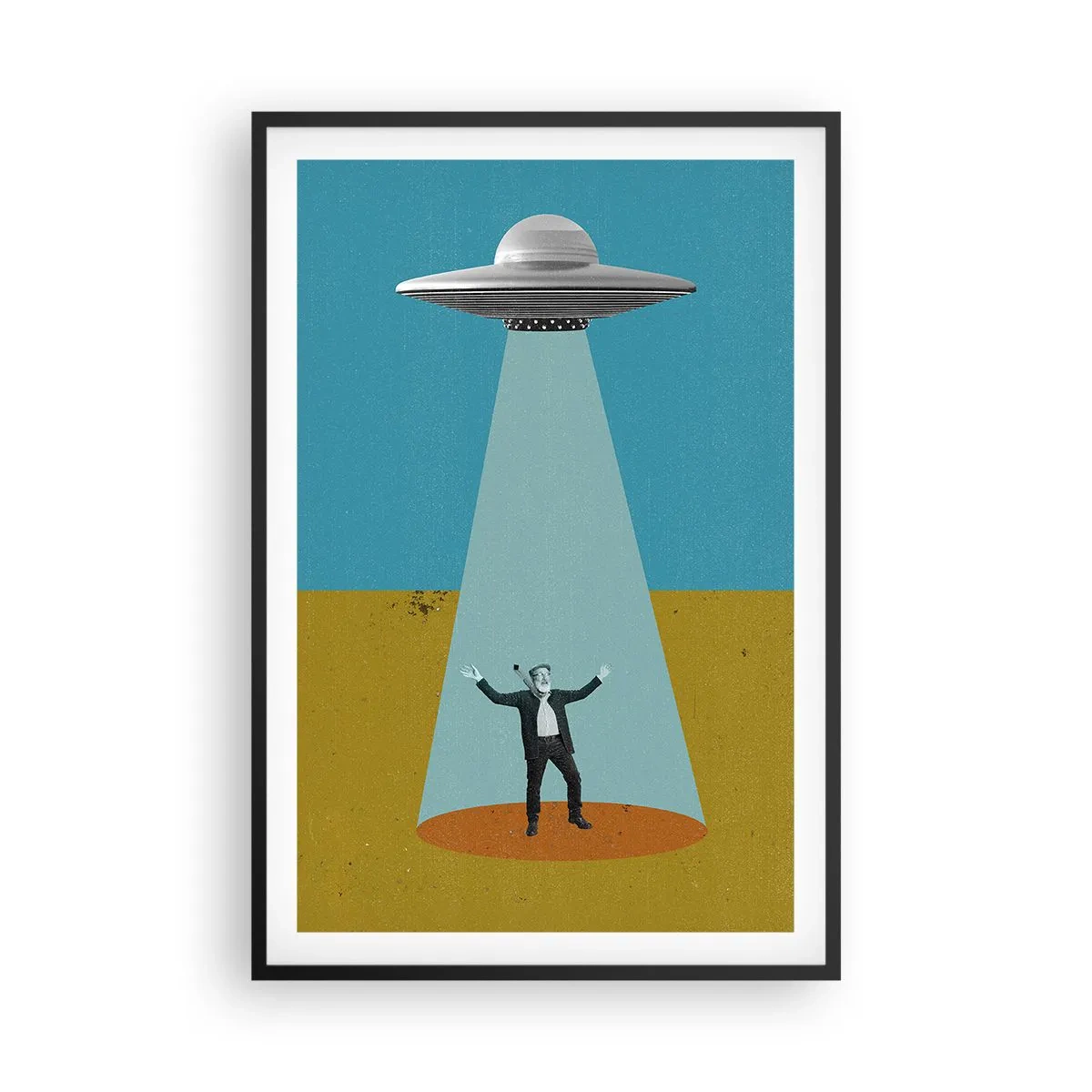 Poster in een zwarte lijst - Een nauwe ontmoeting - 61x91 cm