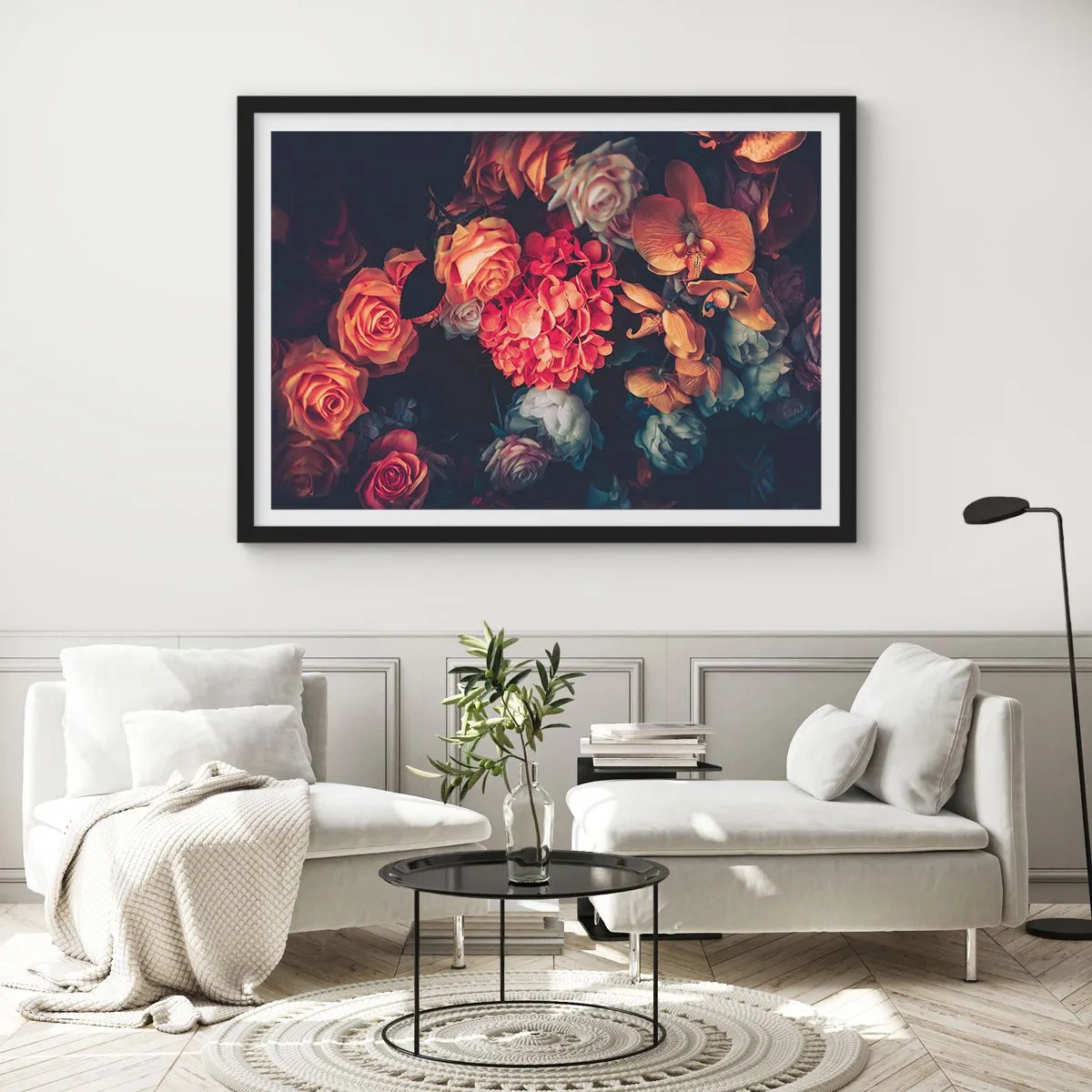 Poster in een zwarte lijst - Zoals bij de Hollandse meesters - 70x50 cm