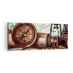 Schilderen op canvas - Een piratenavontuur in het Caribisch gebied wacht op je - 100x40 cm