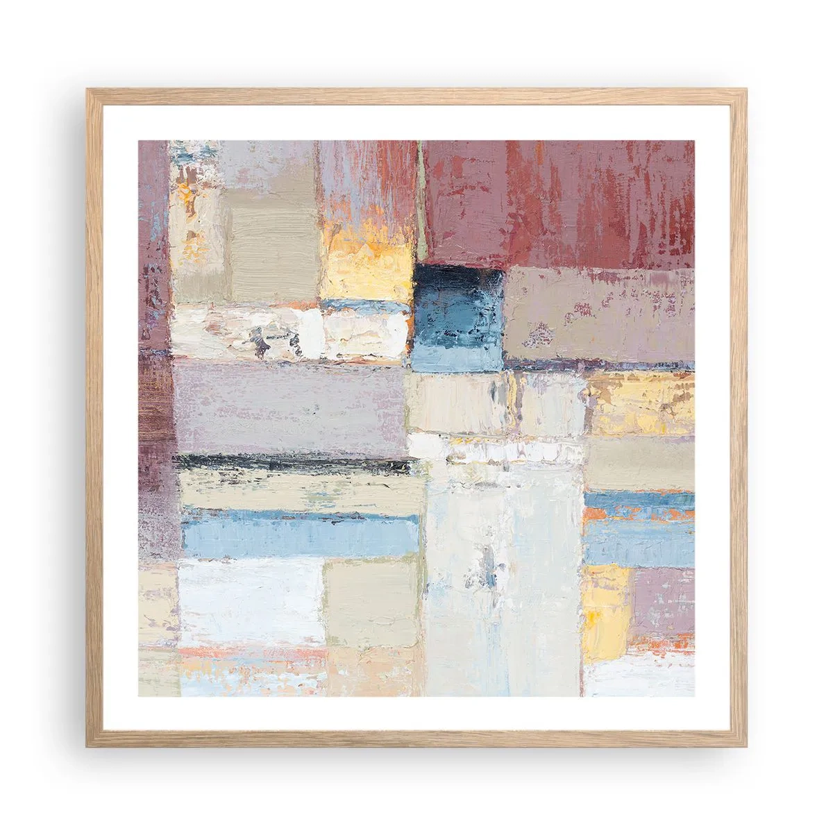 Een poster in een licht eiken lijst - De rust van geometrie - 60x60 cm