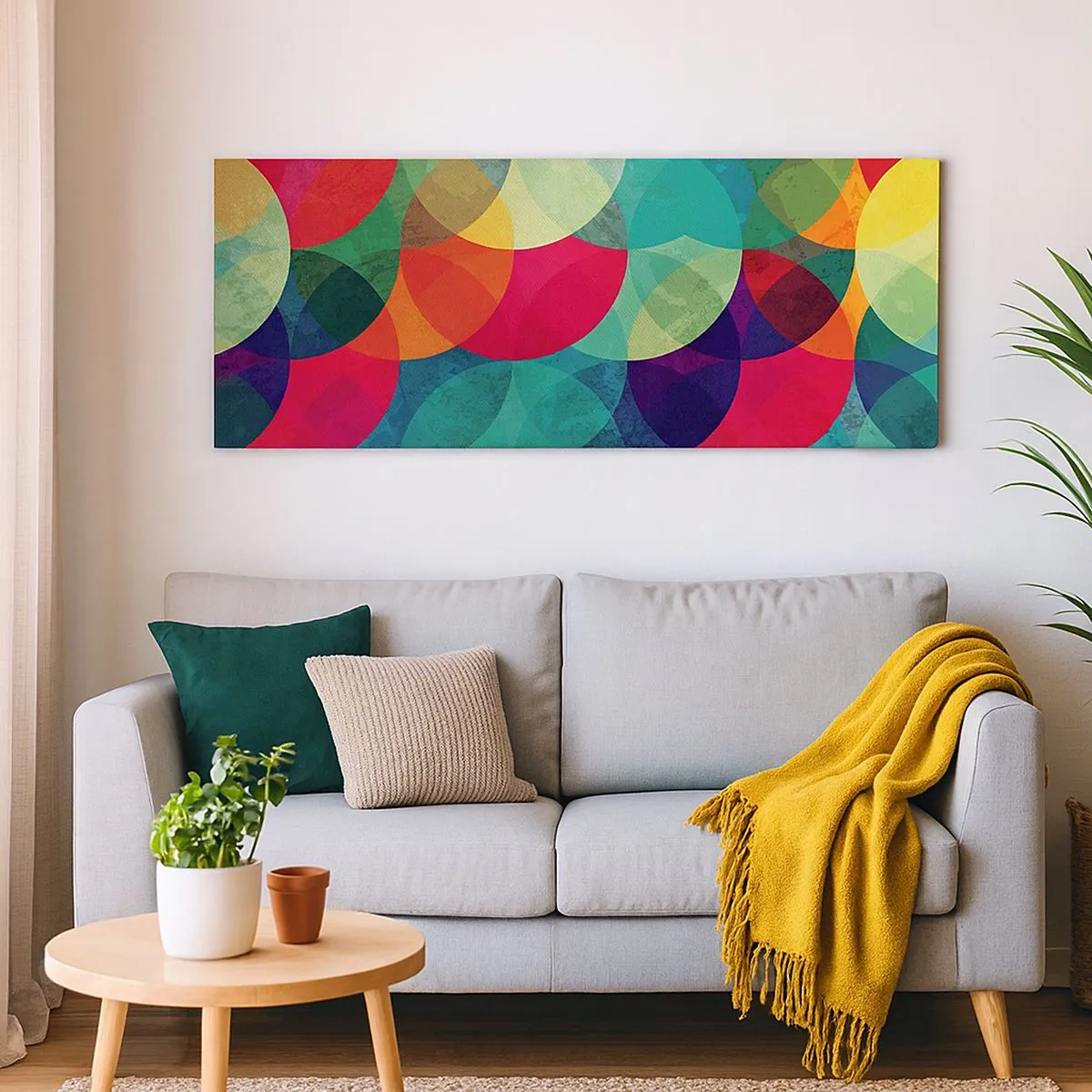 Schilderen op canvas - Beklimming naar de regenboog - 100x40 cm
