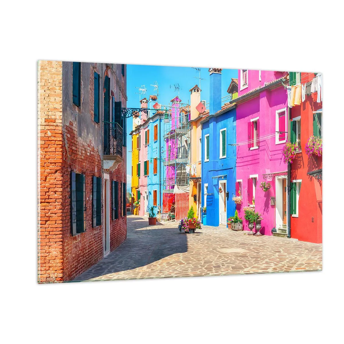 Schilderen op glas - Stadje "De Papegaai" - 120x80 cm