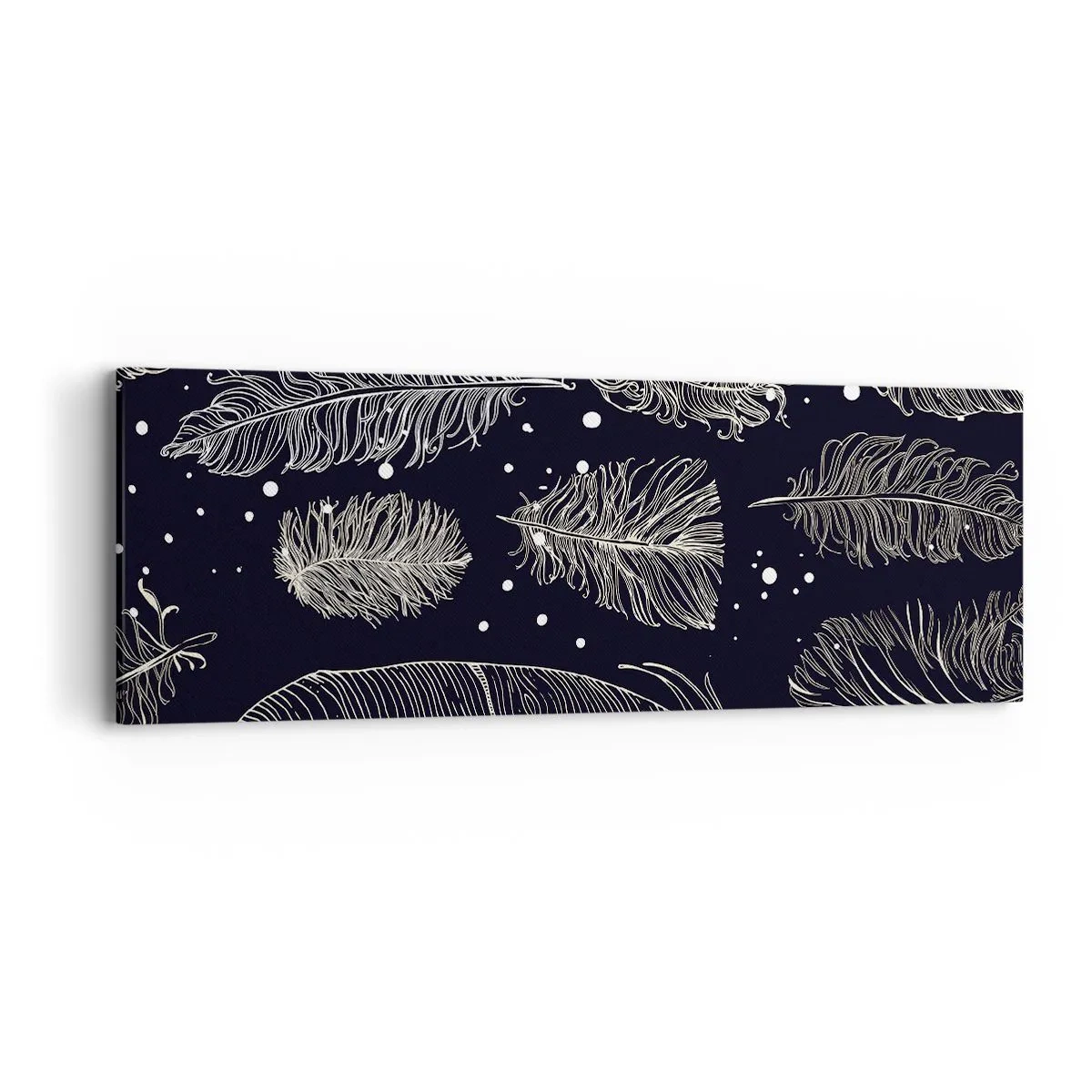 Schilderen op canvas - Gevederde kant - 90x30 cm