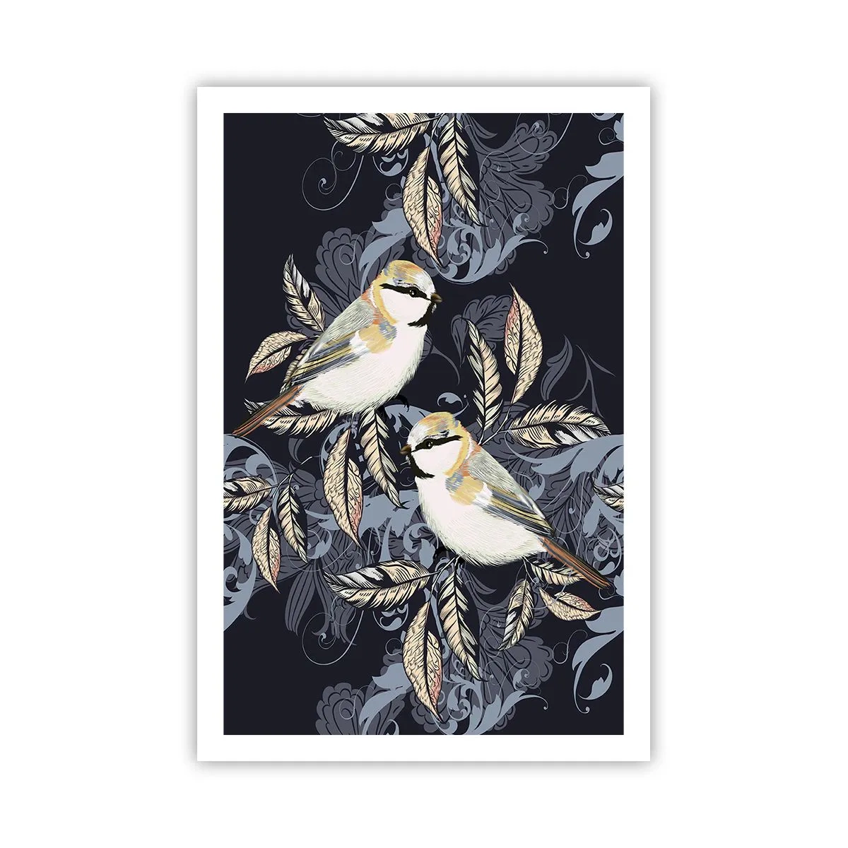 Poster - Geel-blauwe triller - 61x91 cm