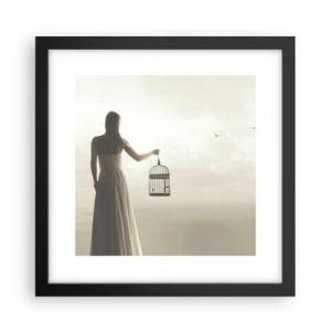 Poster in een zwarte lijst - Wees vrij - 30x30 cm