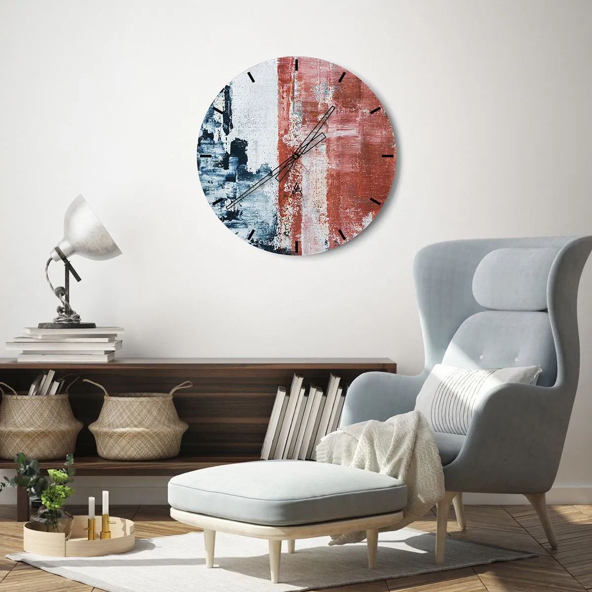 Wandklok - Klok - Fifty Fifty abstract - 40x40 cm