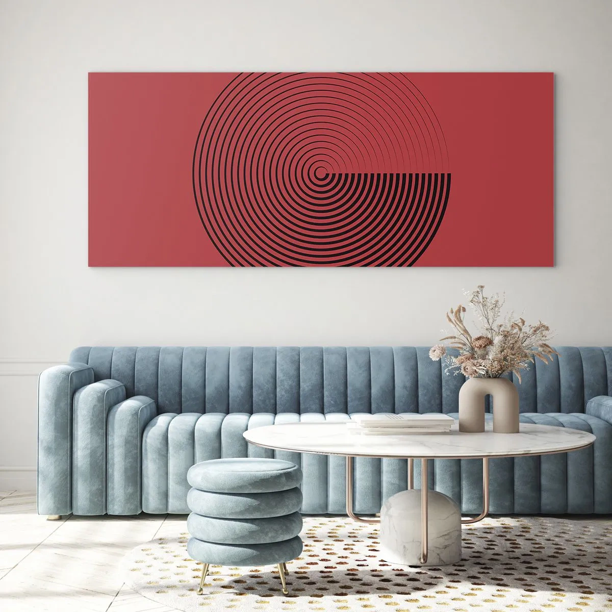 Schilderen op glas - Circulaire beweging - 100x40 cm