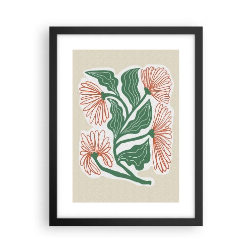 Poster in een zwarte lijst - Folk en modern - 30x40 cm