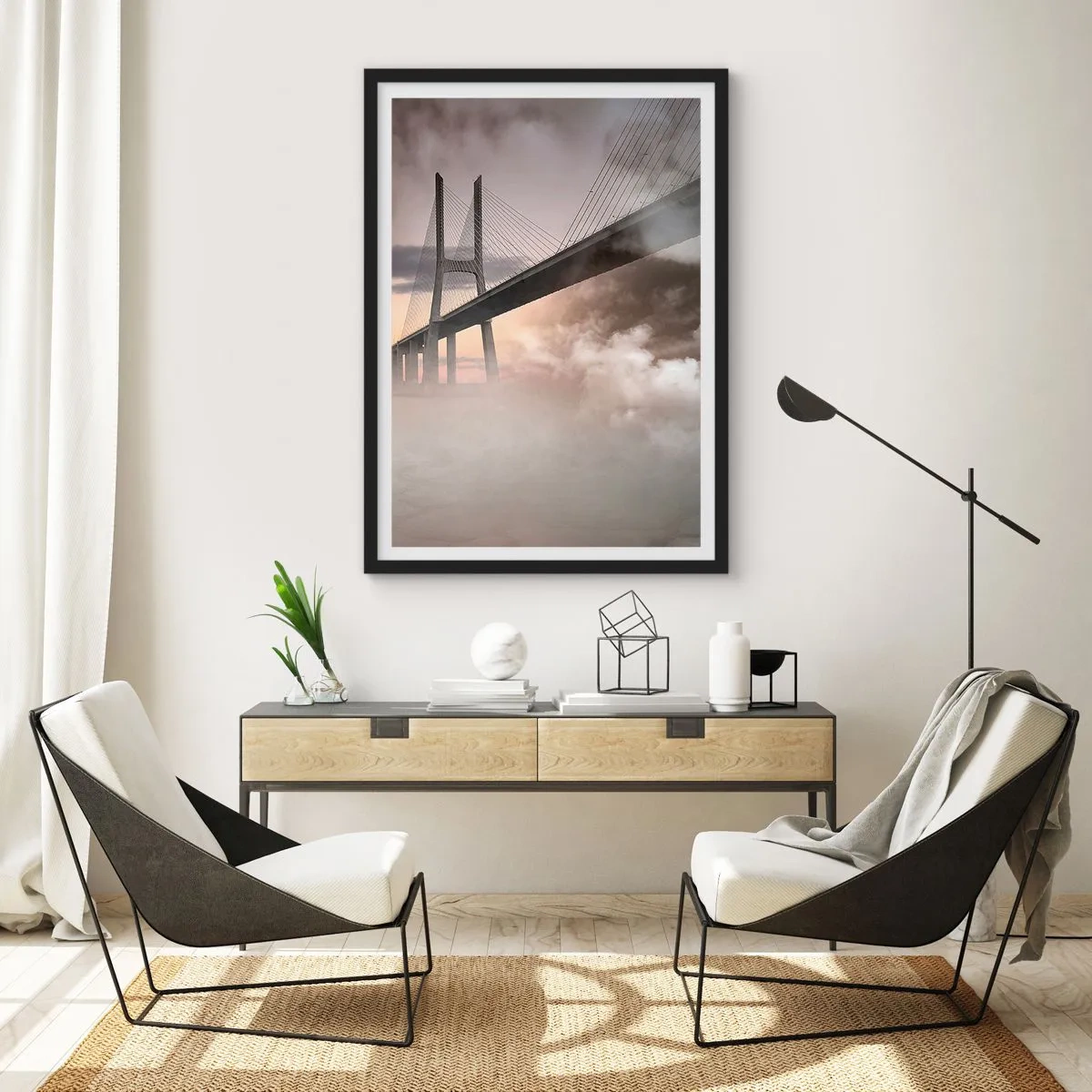 Poster in een zwarte lijst - Bij de rivier die niet bestaat - 30x40 cm