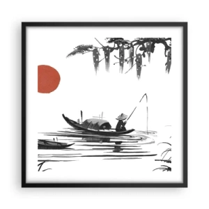 Poster in een zwarte lijst - Aziatische middag - 50x50 cm