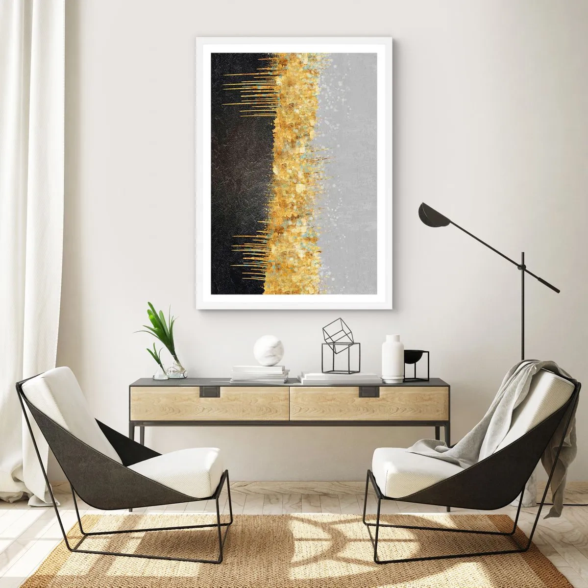 Poster in een witte lijst - Naar binnen en naar boven - 30x40 cm