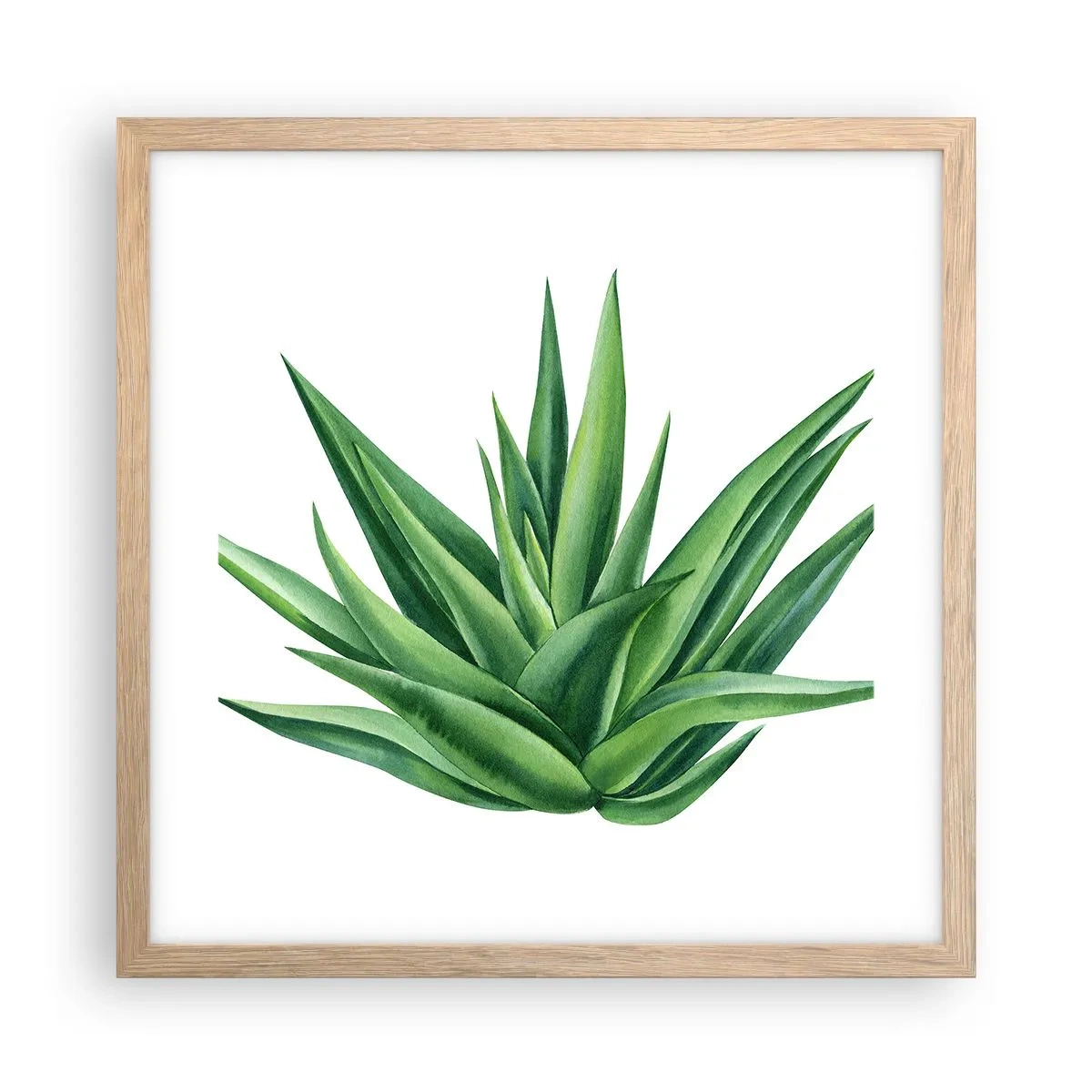 Een poster in een licht eiken lijst - Groen – kracht – leven - 40x40 cm