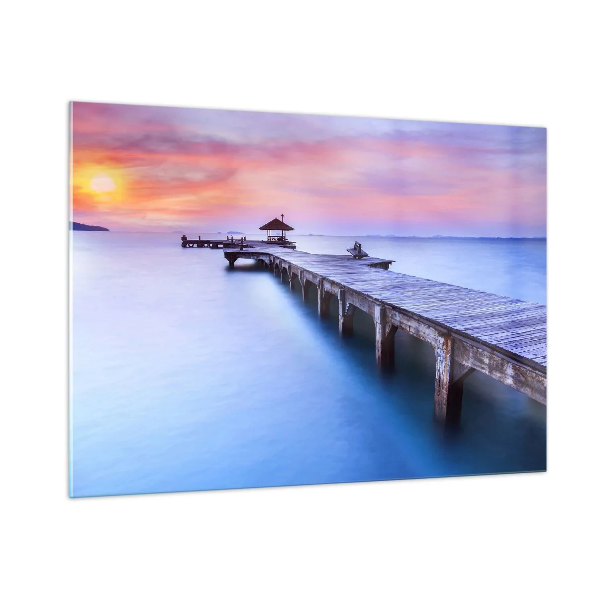 Schilderen op glas - Een zee van rust tot aan de horizon - 100x70 cm