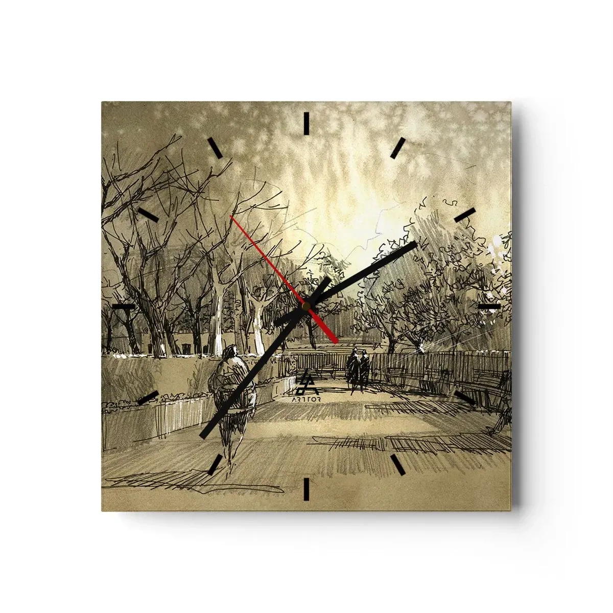 Wandklok - Klok - Een moment gestopt met een veer - 40x40 cm