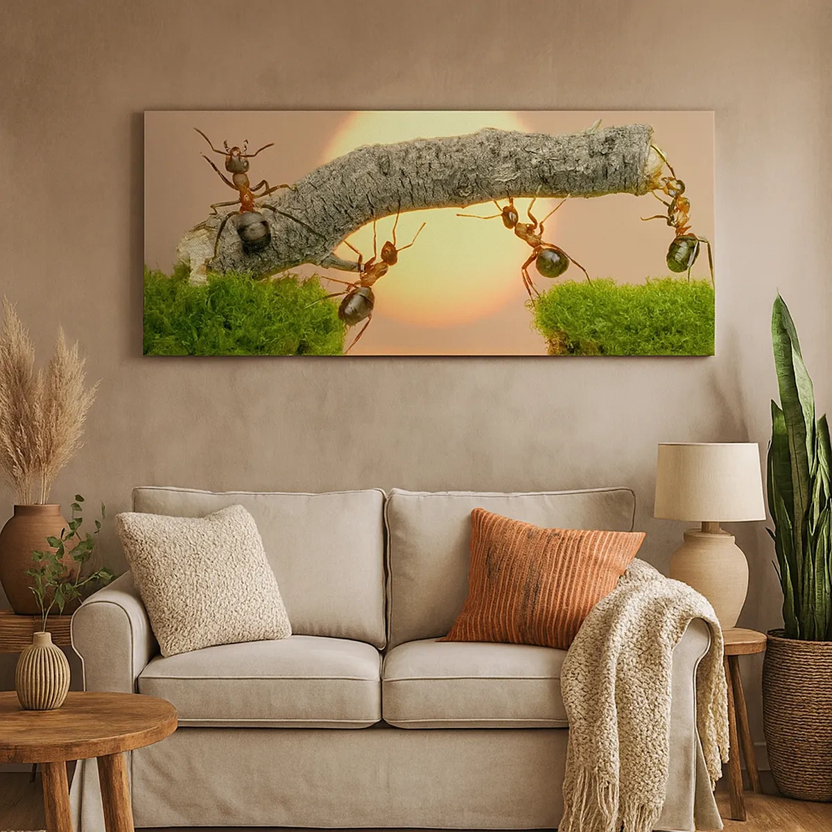 Schilderen op canvas - Gelukkig samenwerken - 30x30 cm