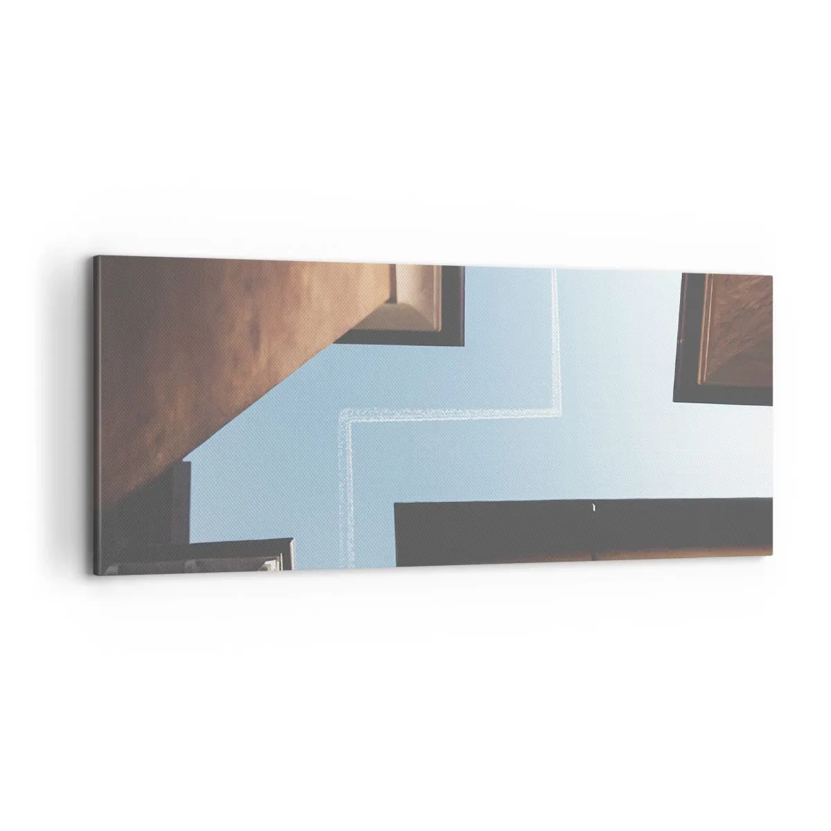 Schilderen op canvas - Boven het doolhof van de stad - 100x40 cm