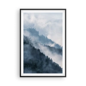 Poster in een zwarte lijst - Mystiek van de bergen - 61x91 cm