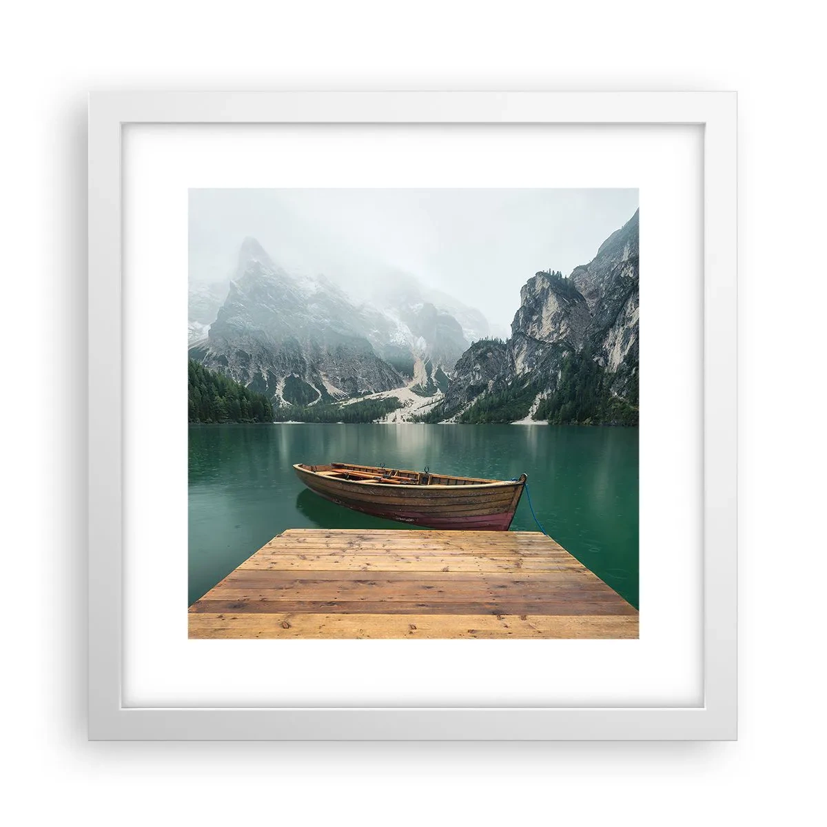 Poster in een witte lijst - "En de trotse rotsen van het voorhoofd" - 30x30 cm